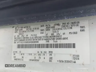 2016 Ford Transit Cargo с VIN 1FTYE1YM5GKB08596, выставлен на аукционе IAAI как лот 41459496 с пробегом 162 128 миль миль и . История ставок и продаж доступна на DreamBid. Изображение 9.