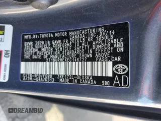 2014 Toyota Corolla L with VIN 2T1BURHEXEC146727, listed as a Copart auction lot 62231805 with 66,937 mi miles and Salvage title. Bid and sale history available at DreamBid. Image 12.