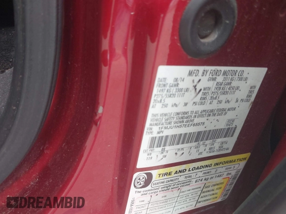 2014 Ford Expedition XLT с VIN 1FMJU1H57EEF65575, выставлен на аукционе IAAI как лот 42419812 с пробегом 210 541 миль миль и . История ставок и продаж доступна на DreamBid. Изображение 9.