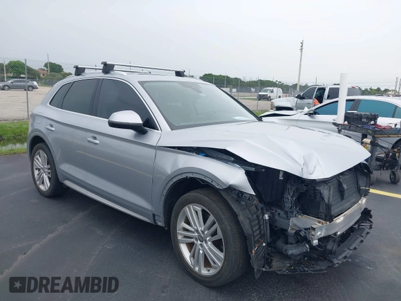 2019 Audi Q5 Premium Plus z VIN WA1BNAFY5K2084220, wystawiony jako IAAI lot #42391537 z przebiegiem 36 143 mil mil oraz . Historia ofert i sprzedaży dostępna na DreamBid. Obrazek 1.