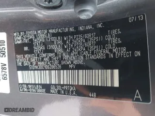 2013 Toyota Sienna XLE AAS with VIN 5TDYK3DC1DS396526, listed as a IAAI auction lot 41734256 with 218,723 mi miles. Bid and sale history available at carsss.com. Image 9.