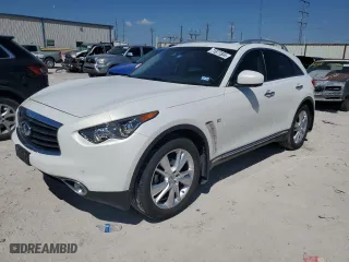 2014 Infiniti QX70 with VIN JN8CS1MWXEM412393, listed as a Copart auction lot 71877304 with 86,401 mi miles and Salvage Title. Bid and sale history available at carsss.com. Image 1.