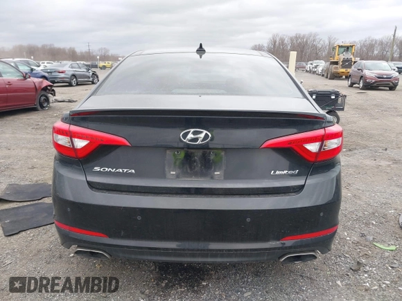 2015 Hyundai Sonata Limited with VIN 5NPE34AF3FH106073, listed as a IAAI auction lot 41705413 with 107,405 mi miles and . Bid and sale history available at carsss.com. Image 16.