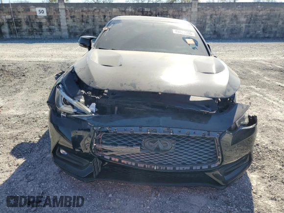 2018 Infiniti Q60 Luxe with VIN JN1EV7EK7JM343265, listed as a Copart auction lot 49832355 with 48,382 mi miles and Non Repairable. Bid and sale history available at carsss.com. Image 5.
