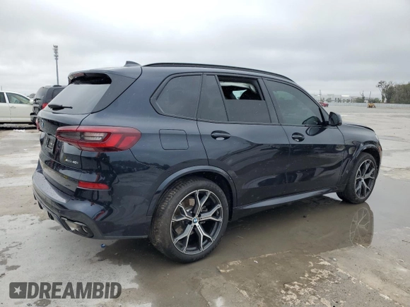 2023 BMW X5 sDrive40i with VIN 5UXCR4C07P9R26891, listed as a Copart auction lot 46105455 with 3,843 mi miles and Salvage Title. Bid and sale history available at carsss.com. Image 3.