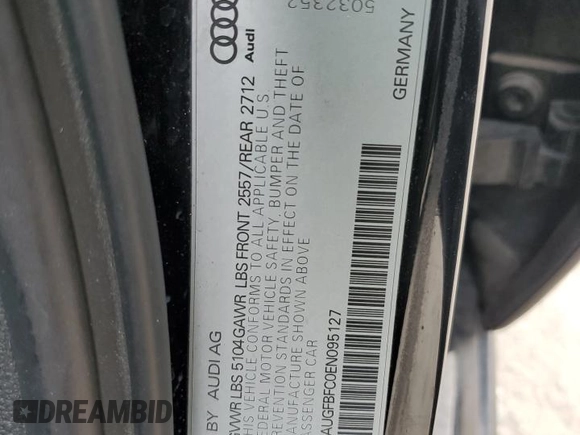 2014 Audi A6 с VIN WAUGFBFC0EN095127, выставлен на аукционе Copart как лот 83756354 с пробегом 130 668 миль миль и Чистый • Clean title. История ставок и продаж доступна на DreamBid. Изображение 12.
