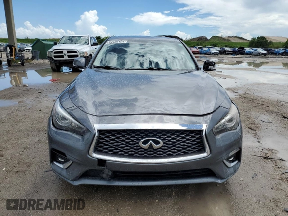 2019 Infiniti Q50 Luxe with VIN JN1EV7AP8KM543039, listed as a Copart auction lot 61196104 with 68,084 mi miles and Non repairable. Bid and sale history available at DreamBid. Image 5.