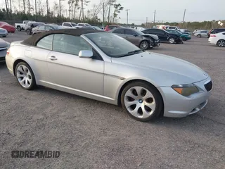 2004 BMW 6 Series 645Ci with VIN WBAEK73444B320856, listed as a IAAI auction lot 41718919 with 185,052 mi miles. Bid and sale history available at carsss.com. Image 1.