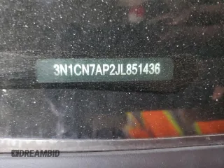 2018 Nissan Versa Sedan SV with VIN 3N1CN7AP2JL851436, listed as a Copart auction lot 45165175 with 99,746 mi miles and Salvage Title. Bid and sale history available at carsss.com. Image 12.