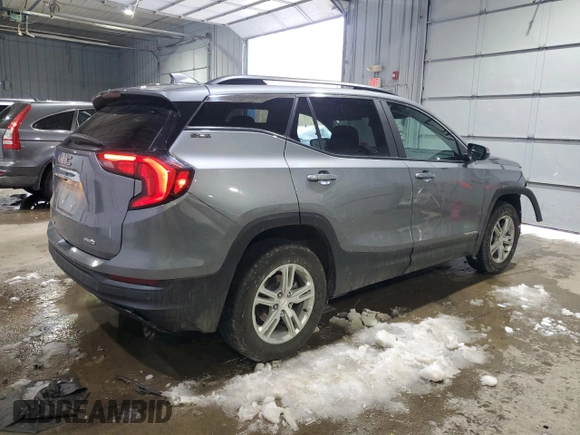 2021 GMC Terrain SLE with VIN 3GKALTEV4ML375503, listed as a Copart auction lot 43544345 with 53,887 mi miles and Salvage Title. Bid and sale history available at carsss.com. Image 3.