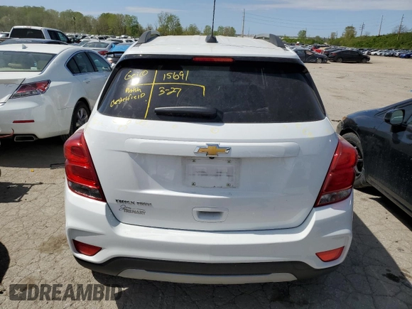 2021 Chevrolet Trax LT with VIN KL7CJPSM4MB368224, listed as a Copart auction lot 49455004 with 9,040 mi miles and Salvage Title. Bid and sale history available at carsss.com. Image 6.