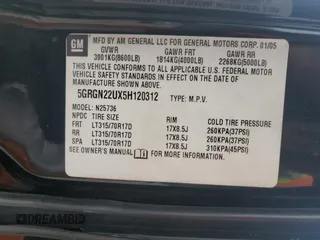 2005 Hummer H2 SUT z VIN 5GRGN22UX5H120312, wystawiony jako Copart lot #43948955 z przebiegiem Nie podano mil oraz Szkoda całkowita • Salvage title. Historia ofert i sprzedaży dostępna na DreamBid. Obrazek 13.