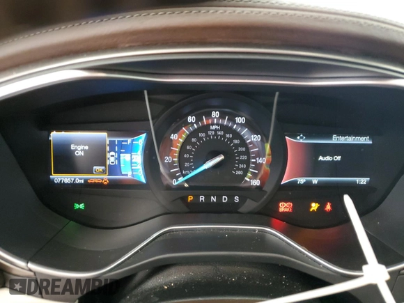 2017 Ford Fusion Titanium with VIN 3FA6P0K9XHR174578, listed as a Copart auction lot 57999305 with 77,657 mi miles and Salvage title. Bid and sale history available at DreamBid. Image 9.