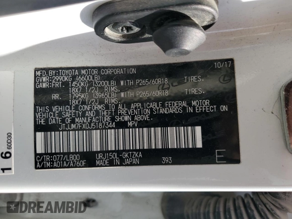 2018 Lexus GX with VIN JTJJM7FX0J5187344, listed as a Copart auction lot 53937375 with 175,168 mi miles and Salvage Title. Bid and sale history available at carsss.com. Image 14.