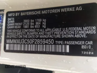 2015 MINI Hardtop 4 Door S z VIN WMWXU3C50F2B59450, wystawiony jako IAAI lot #41271841 z przebiegiem 70 719 mil mil oraz . Historia ofert i sprzedaży dostępna na DreamBid. Obrazek 9.