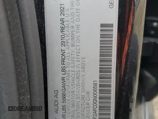 2016 Audi S6 Premium Plus z VIN WAUF2AFC0GN006581, wystawiony jako Copart lot #53429215 z przebiegiem 151 937 mil mil oraz Tytuł czysty. Historia ofert i sprzedaży dostępna na DreamBid. Obrazek 12.