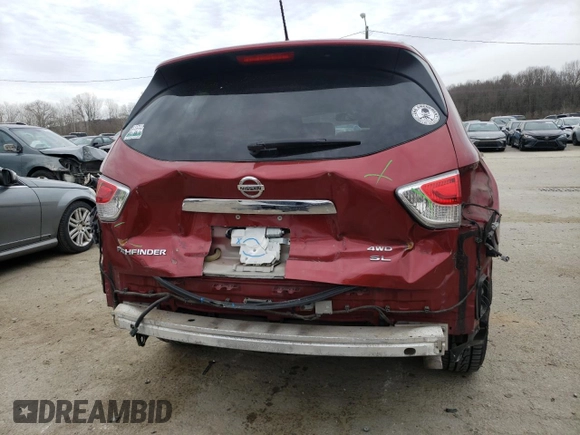 2014 Nissan Pathfinder SL with VIN 5N1AR2MM5EC607497, listed as a Copart auction lot 47572845 with 136,762 mi miles and Salvage title. Bid and sale history available at DreamBid. Image 6.