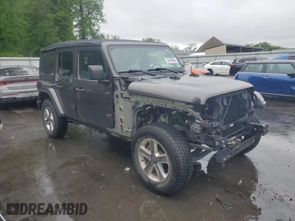 2018 Jeep Wrangler Unlimited Sahara with VIN 1C4HJXEG8JW190367, listed as a Copart auction lot 55799345 with 46,714 mi miles and Salvage title. Bid and sale history available at DreamBid. Image 4.