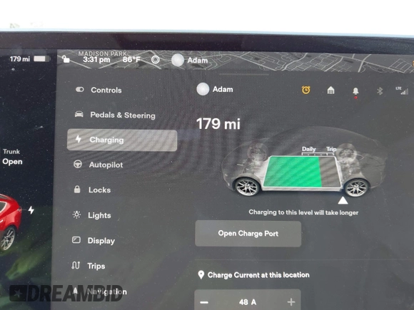 2020 Tesla Model 3 Long Range with VIN 5YJ3E1EB5LF783269, listed as a IAAI auction lot 42085024 with 80,939 mi miles. Bid and sale history available at carsss.com. Image 16.