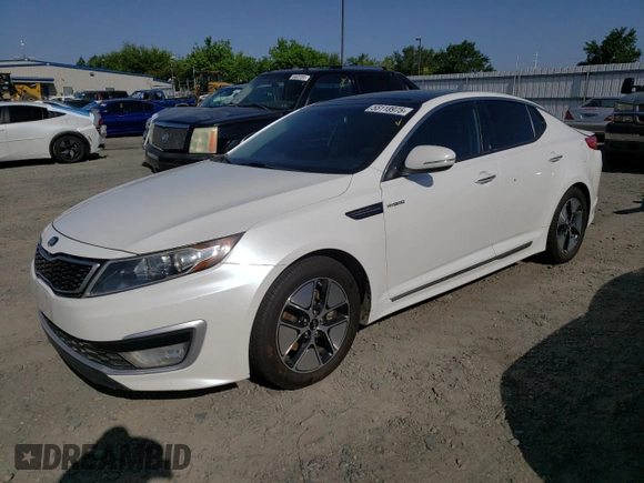 2013 Kia Optima Hybrid EX with VIN KNAGM4AD0D5061303, listed as a Copart auction lot 55118975 with 152,888 mi miles and Clean Title. Bid and sale history available at carsss.com. Image 1.