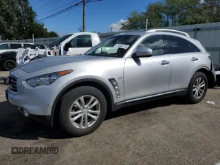 2015 Infiniti QX70 with VIN JN8CS1MW3FM482349, listed as a Copart auction lot 74055774 with 130,149 mi miles and Salvage Title. Bid and sale history available at DreamBid. Image 1.