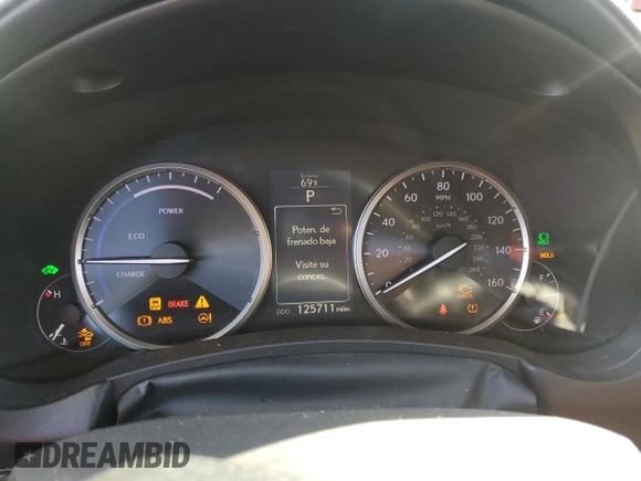 2017 Lexus NX 300h with VIN JTJBJRBZ4H2052654, listed as a Copart auction lot 82827884 with 125,711 mi miles and Salvage Title. Bid and sale history available at DreamBid. Image 9.