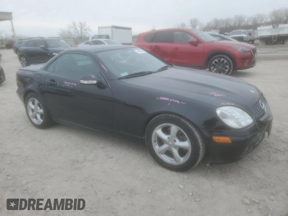 2001 Mercedes-Benz SLK 230/320 with VIN WDBKK65F41F231922, listed as a Copart auction lot 44355855 with 91,480 mi miles and Salvage title. Bid and sale history available at DreamBid. Image 4.