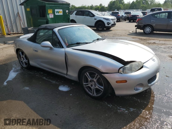 2005 Mazda MX-5 Miata LS with VIN JM1NB353X50410512, listed as a Copart auction lot 59663705 with 111,767 mi miles and Salvage title. Bid and sale history available at DreamBid. Image 4.