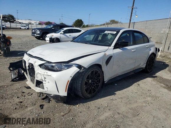 2023 BMW M3 Competition xDrive with VIN WBS43AY01PFN54537, listed as a Copart auction lot 49723805 with 0 mi miles and Salvage Title. Bid and sale history available at carsss.com. Image 1.