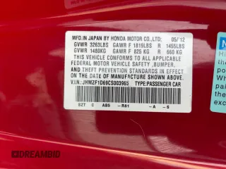 2012 Honda CR-Z EX z VIN JHMZF1D69CS003965, wystawiony jako Copart lot #56789705 z przebiegiem 192 210 mil mil oraz Tytuł czysty. Historia ofert i sprzedaży dostępna na DreamBid. Obrazek 10.