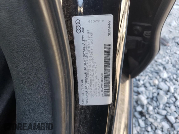 2015 Audi A6 2.0T Premium with VIN WAUFFAFCXFN028560, listed as a Copart auction lot 76921644 with 160,097 mi miles and Clean Title. Bid and sale history available at carsss.com. Image 12.