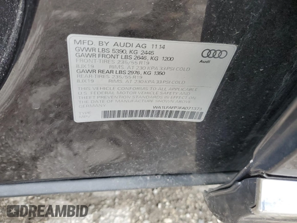 2015 Audi Q5 Premium Plus with VIN WA1LFAFP3FA071373, listed as a Copart auction lot 51213855 with 159,328 mi miles and Salvage Title. Bid and sale history available at carsss.com. Image 13.