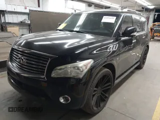 2014 Infiniti QX80 with VIN JN8AZ2NF2E9555963, listed as a IAAI auction lot 41894699 with 143,255 mi miles. Bid and sale history available at carsss.com. Image 2.