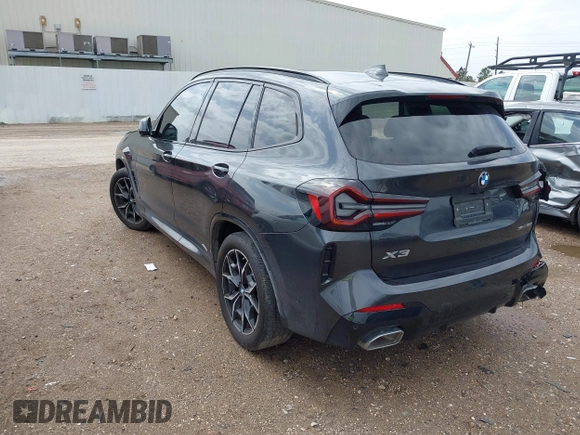 2024 BMW X3 sDrive30i with VIN 5UX43DP07R9V39275, listed as a IAAI auction lot 41673687 with 21,887 mi miles and . Bid and sale history available at DreamBid. Image 3.