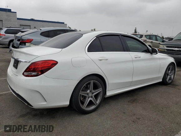 2017 Mercedes-Benz C 300 with VIN 55SWF4JB1HU179841, listed as a Copart auction lot 53890695 with 116,267 mi miles and Salvage Title. Bid and sale history available at DreamBid. Image 3.