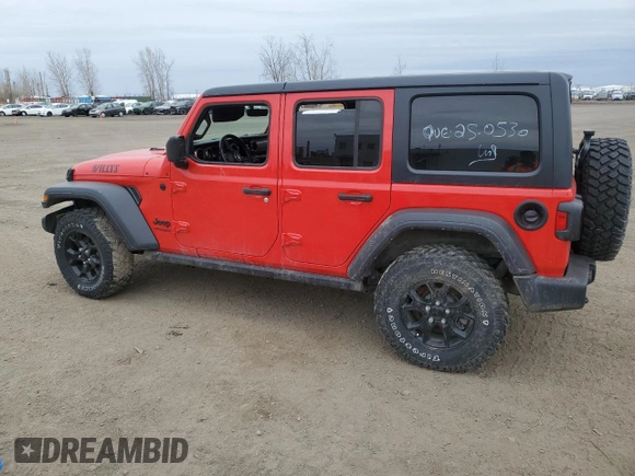 2022 Jeep Wrangler Unlimited Willys with VIN 1C4HJXDN7NW217581, listed as a Copart auction lot 53774355 with 51,126 mi miles and Clean title. Bid and sale history available at DreamBid. Image 2.