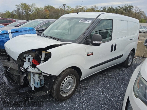 2022 Ram ProMaster City Cargo Tradesman with VIN ZFBHRFAB7N6W23585, listed as a Copart auction lot 52555425 with 35,453 mi miles and Salvage Title. Bid and sale history available at DreamBid. Image 1.