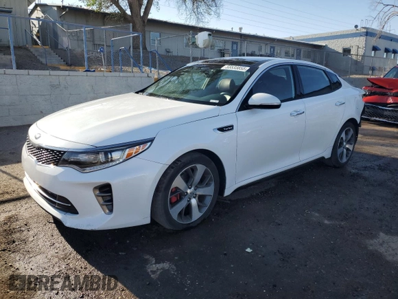 2016 Kia Optima SX Turbo with VIN 5XXGW4L20GG016273, listed as a Copart auction lot 55533855 with 114,108 mi miles and Salvage title. Bid and sale history available at DreamBid. Image 1.