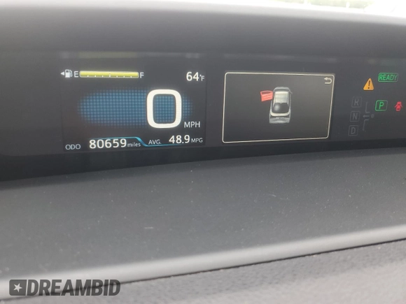 2019 Toyota Prius L Eco z VIN JTDKARFU4K3091067, wystawiony jako Copart lot #59710505 z przebiegiem 80 659 mil mil oraz Szkoda całkowita • Salvage title. Historia ofert i sprzedaży dostępna na DreamBid. Obrazek 9.