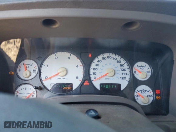 2005 Dodge Ram 2500 SLT with VIN 3D7KS28C05G701451, listed as a Copart auction lot 76239114 with 318,764 mi miles and Salvage Title. Bid and sale history available at carsss.com. Image 9.