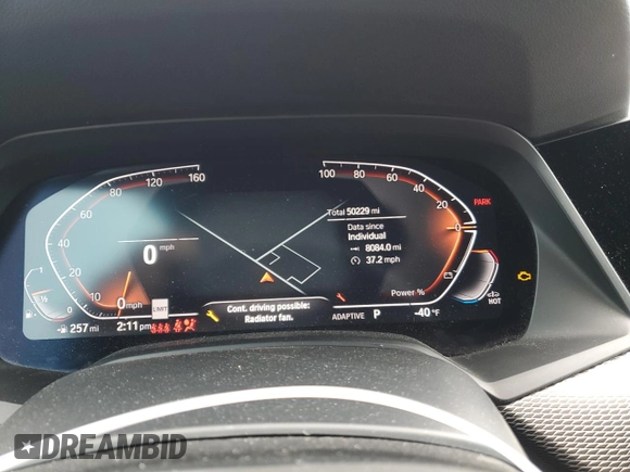2021 BMW X5 xDrive40i with VIN 5UXCR6C05M9E56869, listed as a Copart auction lot 49317665 with 50,229 mi miles and Salvage title. Bid and sale history available at DreamBid. Image 9.