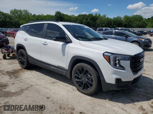 2023 GMC Terrain SLE with VIN 3GKALMEG7PL247543, listed as a Copart auction lot 55238535 with Not provided miles and Salvage title. Bid and sale history available at DreamBid. Image 4.
