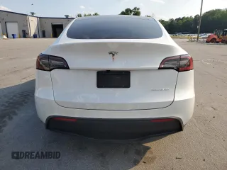 2024 Tesla Model Y Long Range with VIN 7SAYGAEEXRF109995, listed as a Copart auction lot 55160345 with Not provided miles and Salvage title. Bid and sale history available at DreamBid. Image 6.