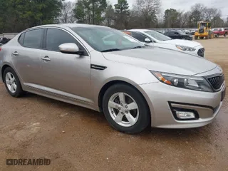 2014 Kia Optima LX with VIN KNAGM4A70E5512922, listed as a IAAI auction lot 41741267 with 182,375 mi miles. Bid and sale history available at carsss.com. Image 1.
