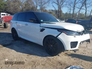 2021 Land Rover Range Rover Sport HST with VIN SALWS2RU7MA765463, listed as a IAAI auction lot 41686893 with 54,577 mi miles. Bid and sale history available at carsss.com. Image 1.