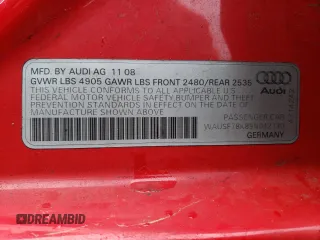 2009 Audi A4 Premium Plus с VIN WAUSF78K89N042130, выставлен на аукционе Copart как лот 55200865 с пробегом 125 466 миль миль и Чистый • Clean title. История ставок и продаж доступна на DreamBid. Изображение 12.