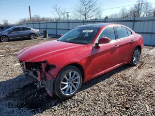 2018 Alfa Romeo Giulia with VIN ZARFAEDN4J7597579, listed as a Copart auction lot 45358835 with 55,921 mi miles and Salvage Title. Bid and sale history available at carsss.com. Image 1.