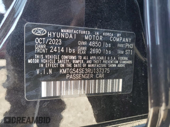 2024 Genesis G70 Sport Advanced with VIN KMTG54SE3RU137375, listed as a Copart auction lot 73545274 with 1,702 mi miles and Salvage Title. Bid and sale history available at DreamBid. Image 13.