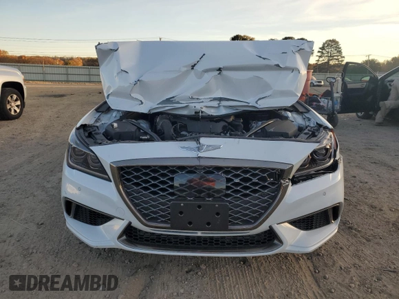 2019 Genesis G80 3.3T Sport with VIN KMTFN4JB3KU314709, listed as a Copart auction lot 80908864 with 51,196 mi miles and Salvage Title. Bid and sale history available at carsss.com. Image 5.