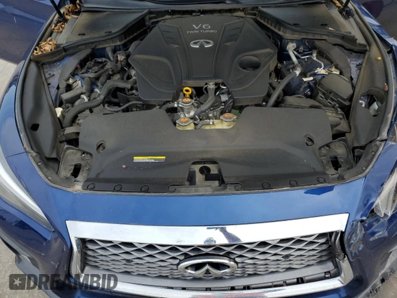 2019 Infiniti Q50 3.0t Signature Edition with VIN JN1EV7AP6KM540642, listed as a Copart auction lot 64402524 with 43,677 mi miles and Salvage Title. Bid and sale history available at carsss.com. Image 12.